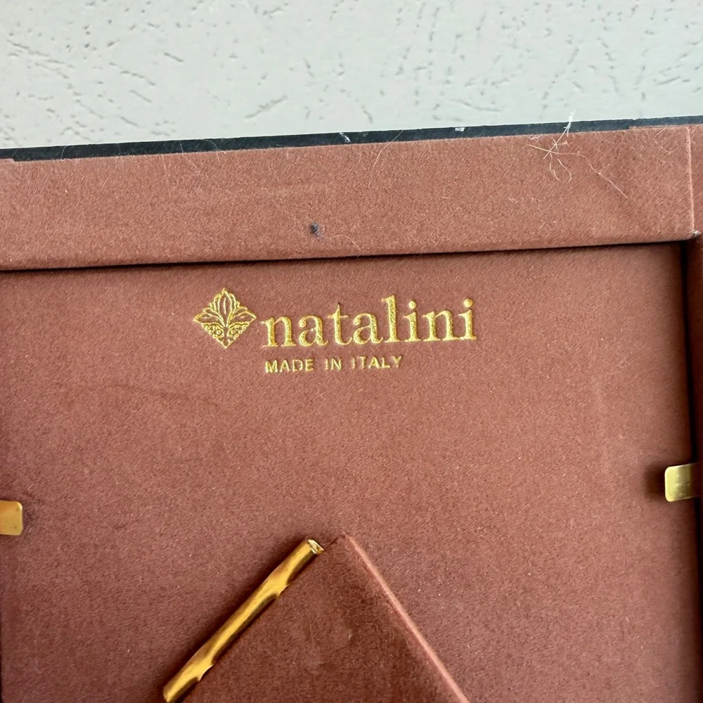 Natalini Italy Handcrafted Wood 4x6 Picture Frame Cream Red Inlaid Hearts
